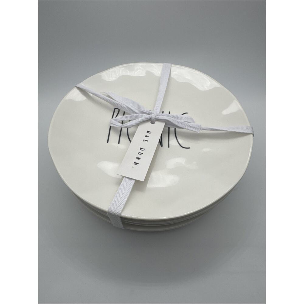 Rae Dunn Magenta Melamine Side Plates - BBQ, Delish, Party, Picnic Summer Time
